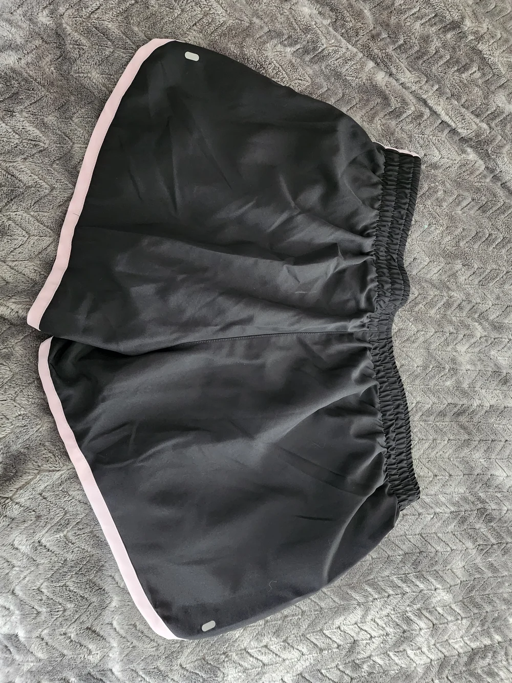 adidas Black Running Shorts with Light Pink Logos - Picture 3 of 3